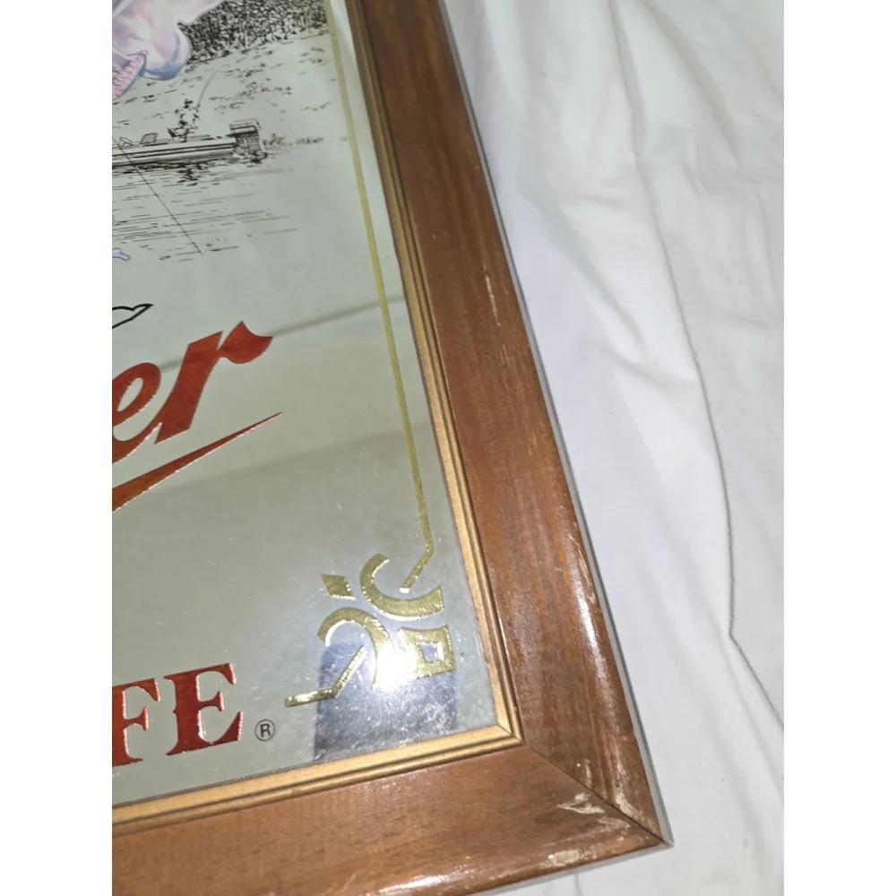 Vintage Miller High Life Minnesota Bass Mirror First Edition Sportsmen Series